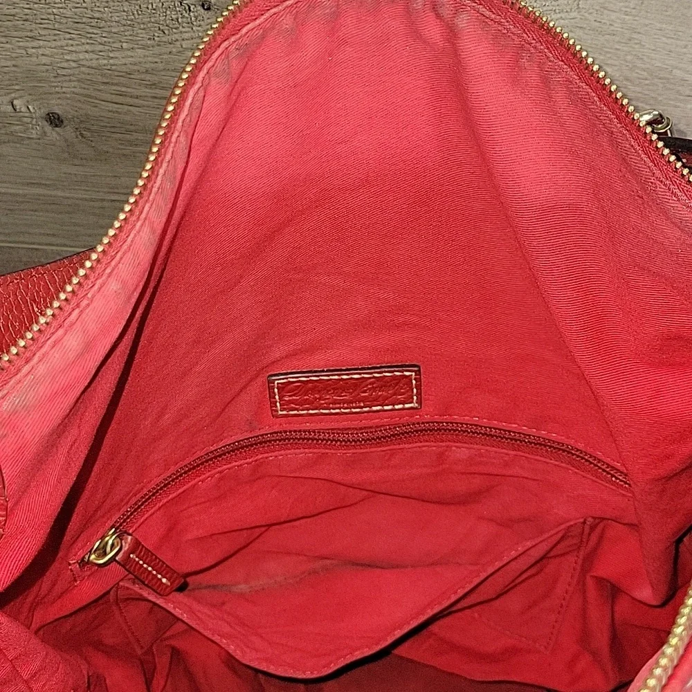 Large Dooney & Bourke Red Pebble Leather Women's Bag